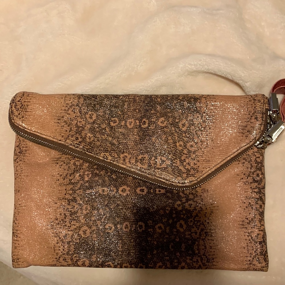 Henri bender clutch snakeskin leather